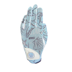 Golf Glove Printed Mesh and Leather palm with Matching Ballmarker-Coastal Print
