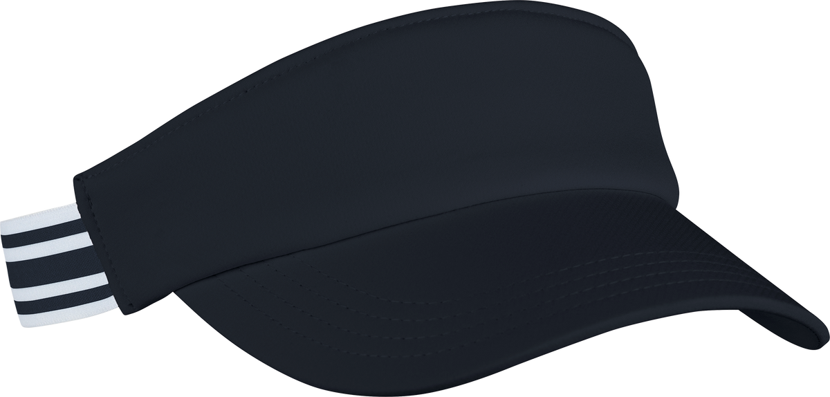 Ahead 4" Brim Visor Striped Adjustable Back-White, Navy, Black, Light Pink
