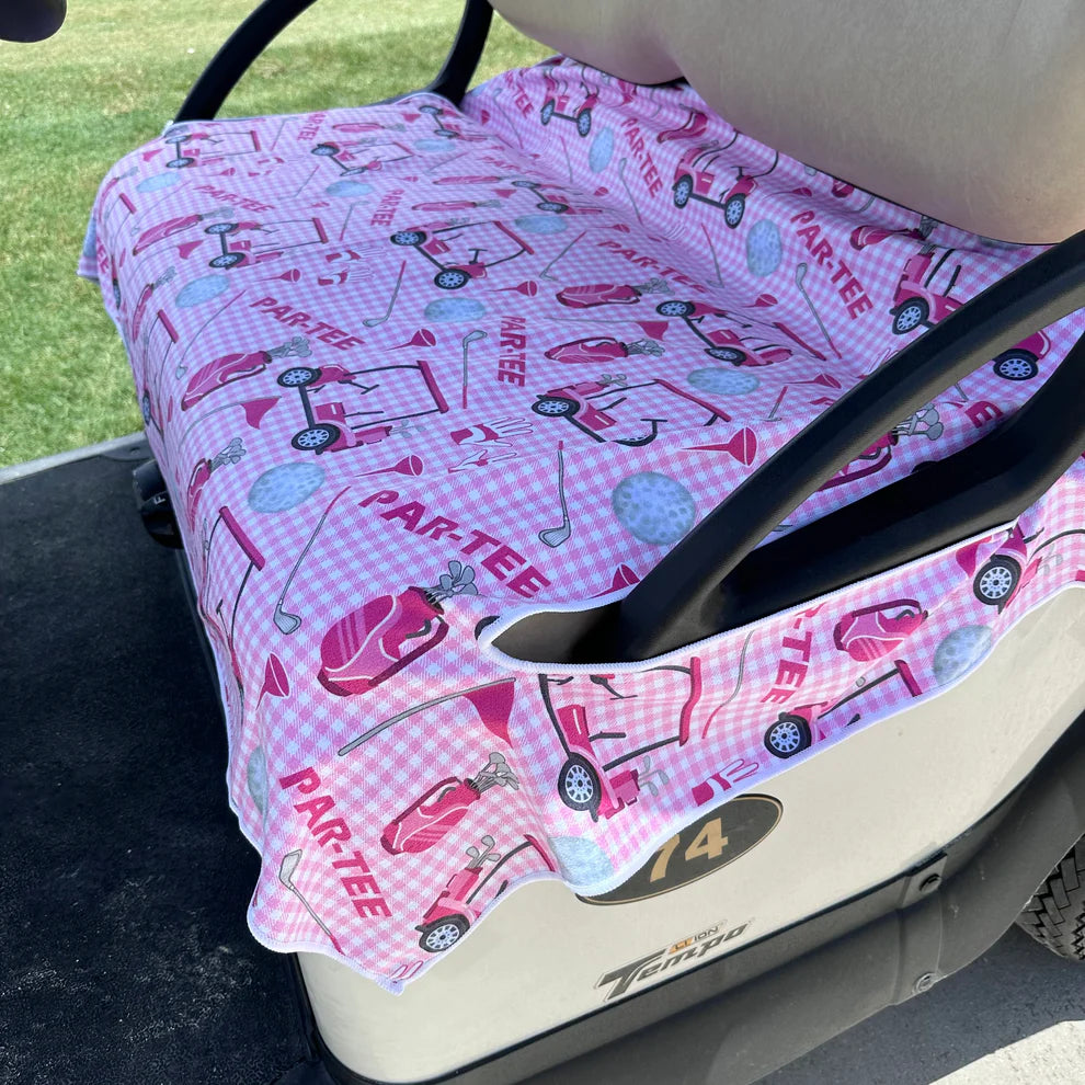 BOG Women's  Double Sided Cat Seat Cover-Par Tee Pink/Blue Print