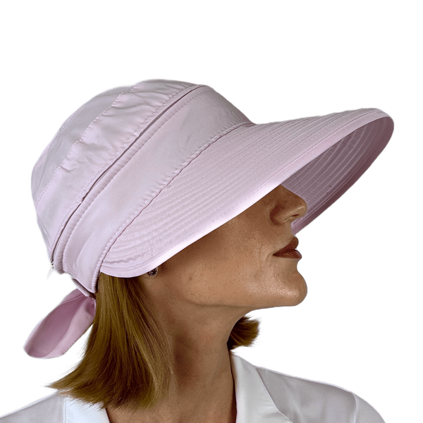 Best of Golf Women's Zip Off Hat-White, Khaki, and Light Pink