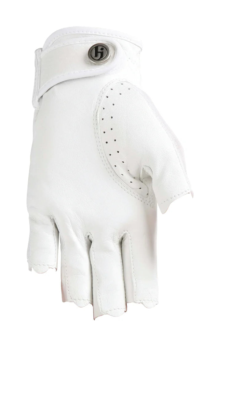 HJ Women's Solaire Mesh Gloves-Half Finger-White, Black, or Beige