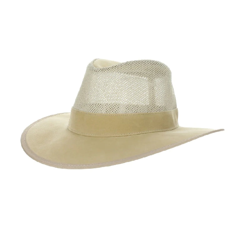 Dorfman Hat Willow Soaker Sun Hat with Mesh Sides-Natural