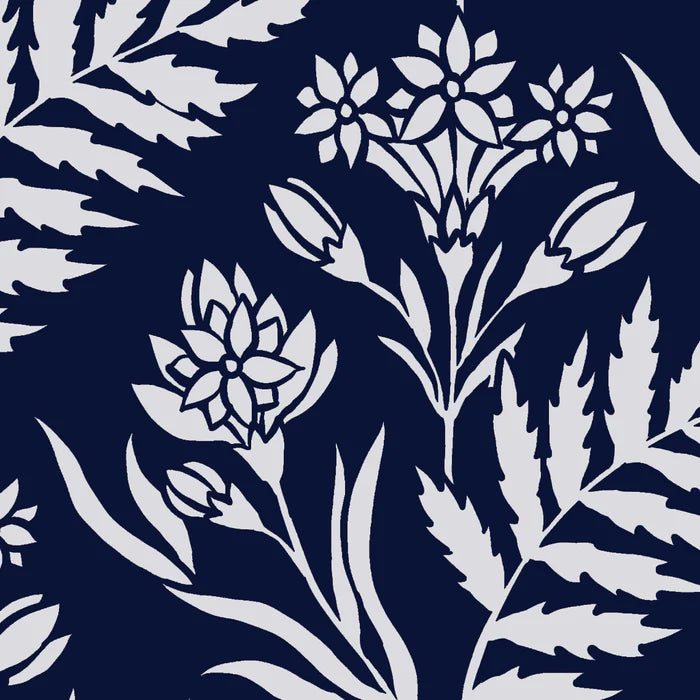 Kastel Short Sleeve Navy Botanical Print Shirt