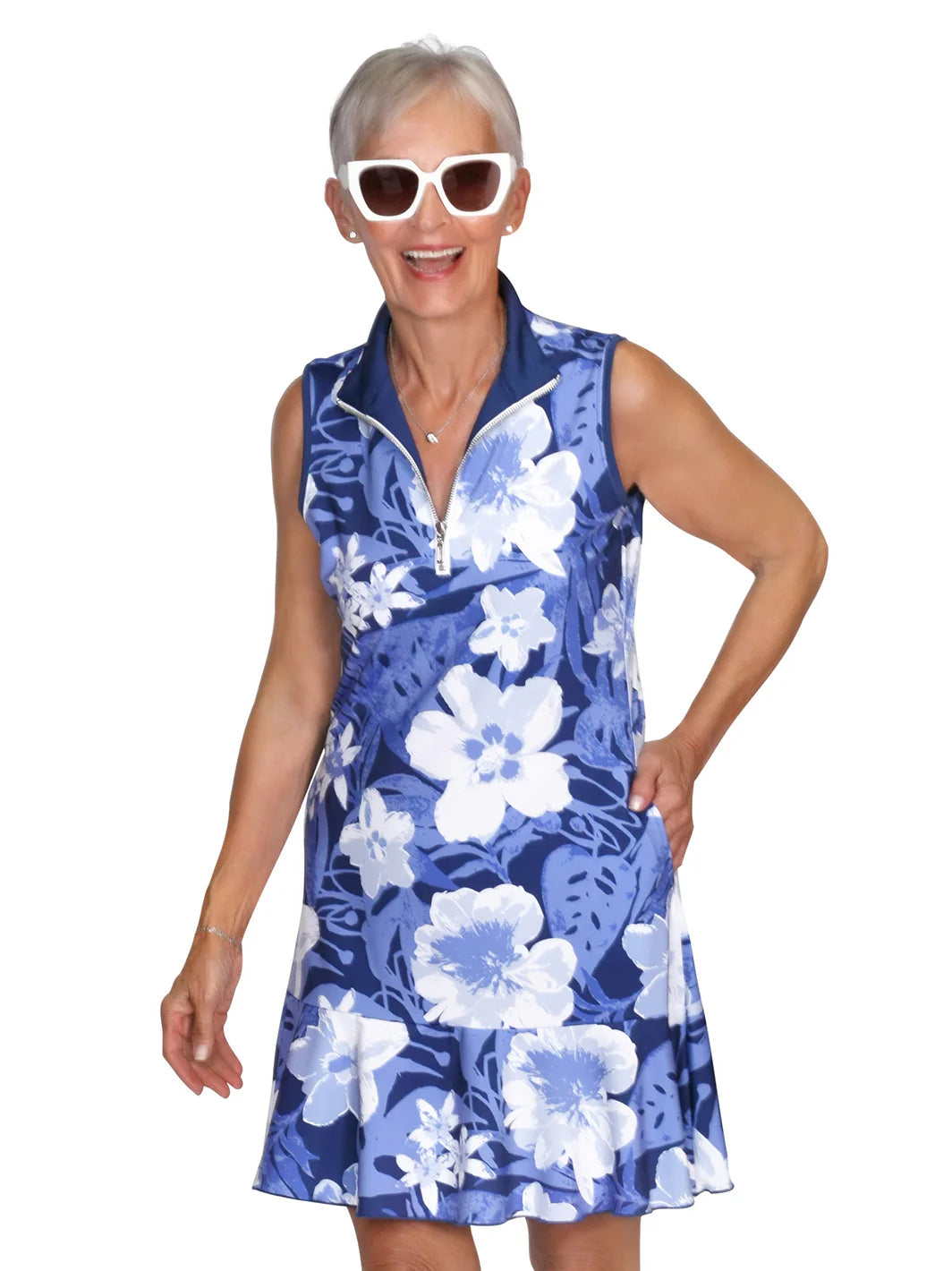 Ana Clare Jackie Swing Sleeveless Shift Dress-Nolana Print