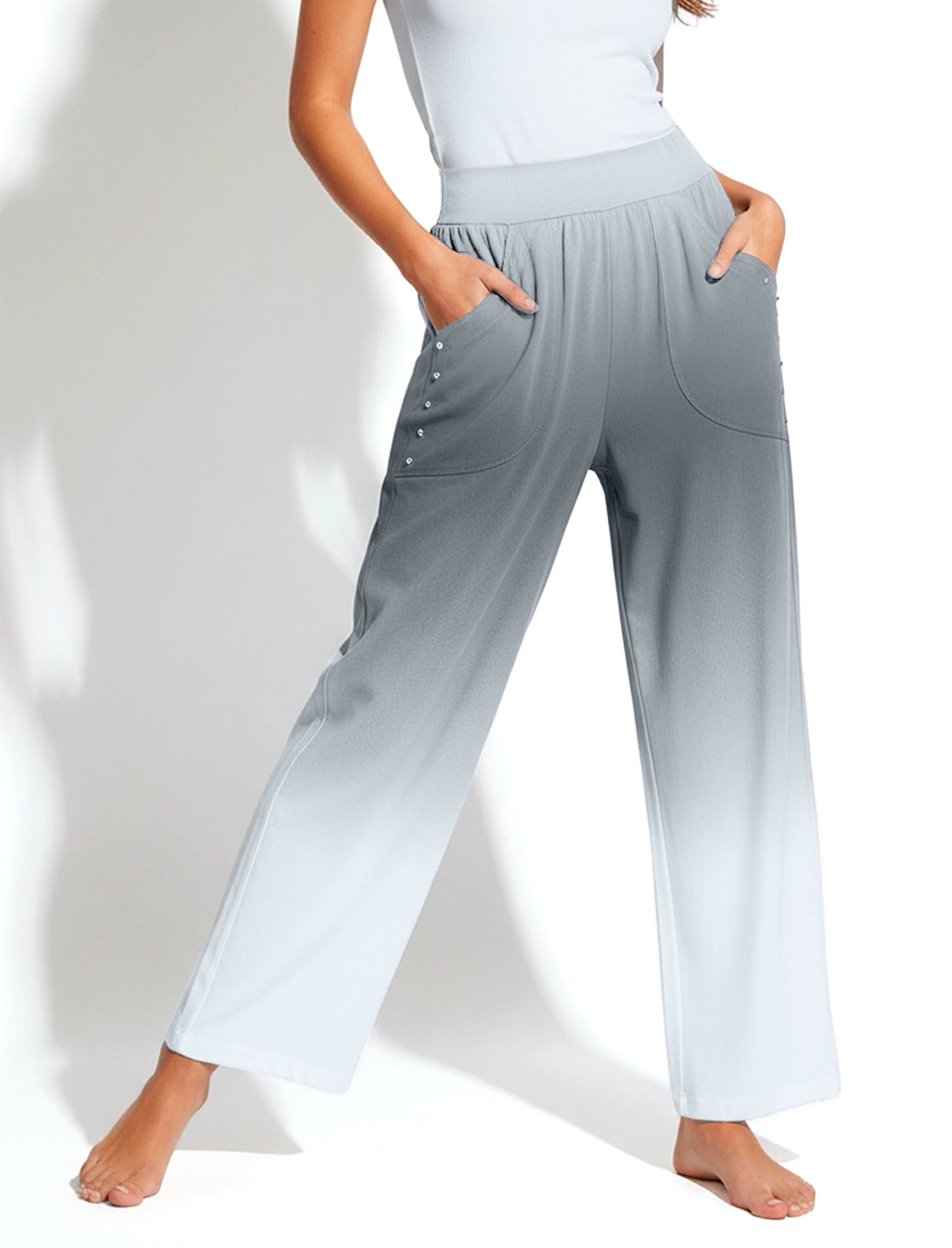 Jamie Sadock Cupid Basic Sunsense Ultralight Sun Capri Pant-Shimmer Ombre Print