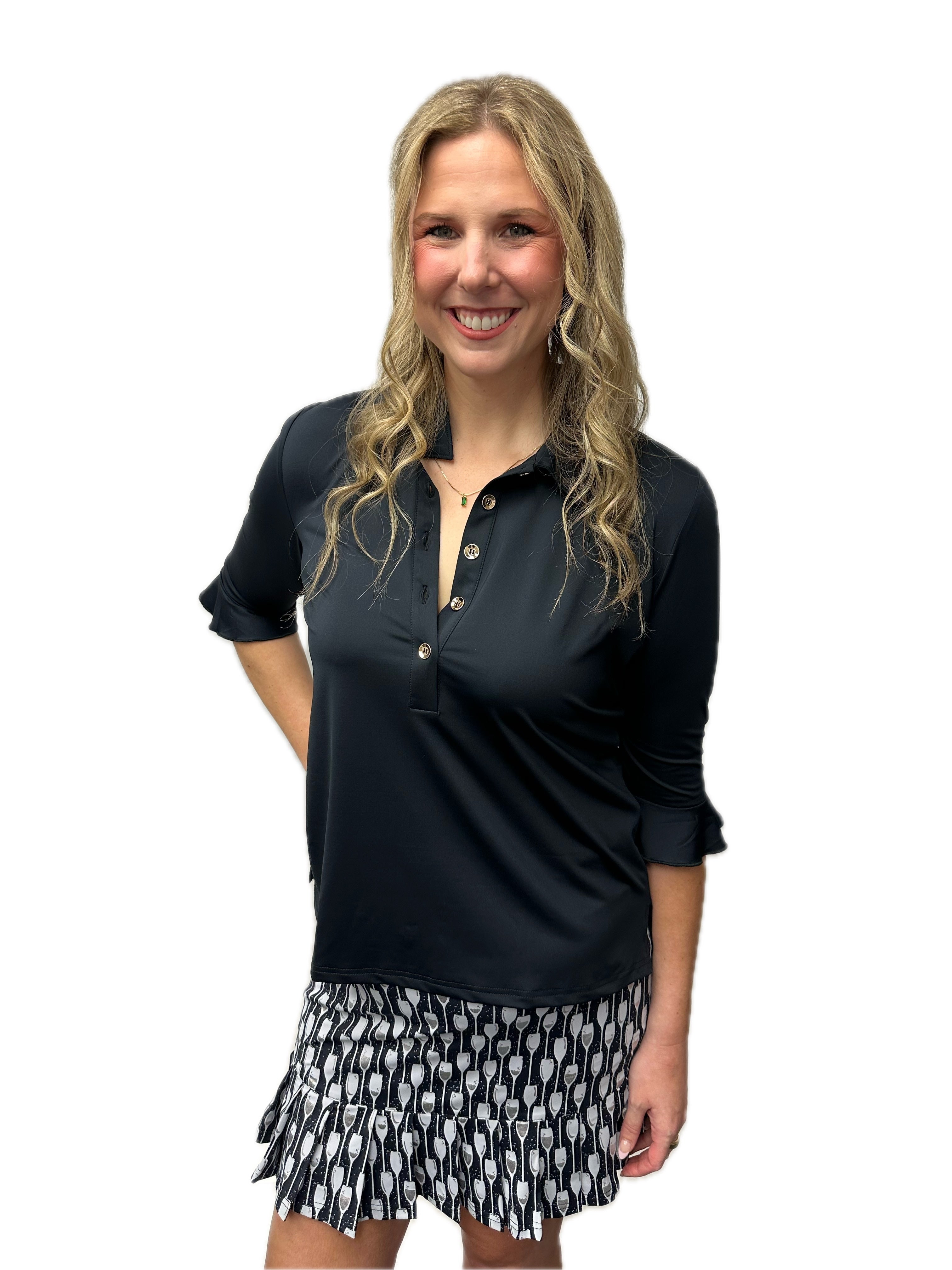 Lulu-B Women's Pleated 16" Pull-On Style Pleated Skort-Drinks Silver Print