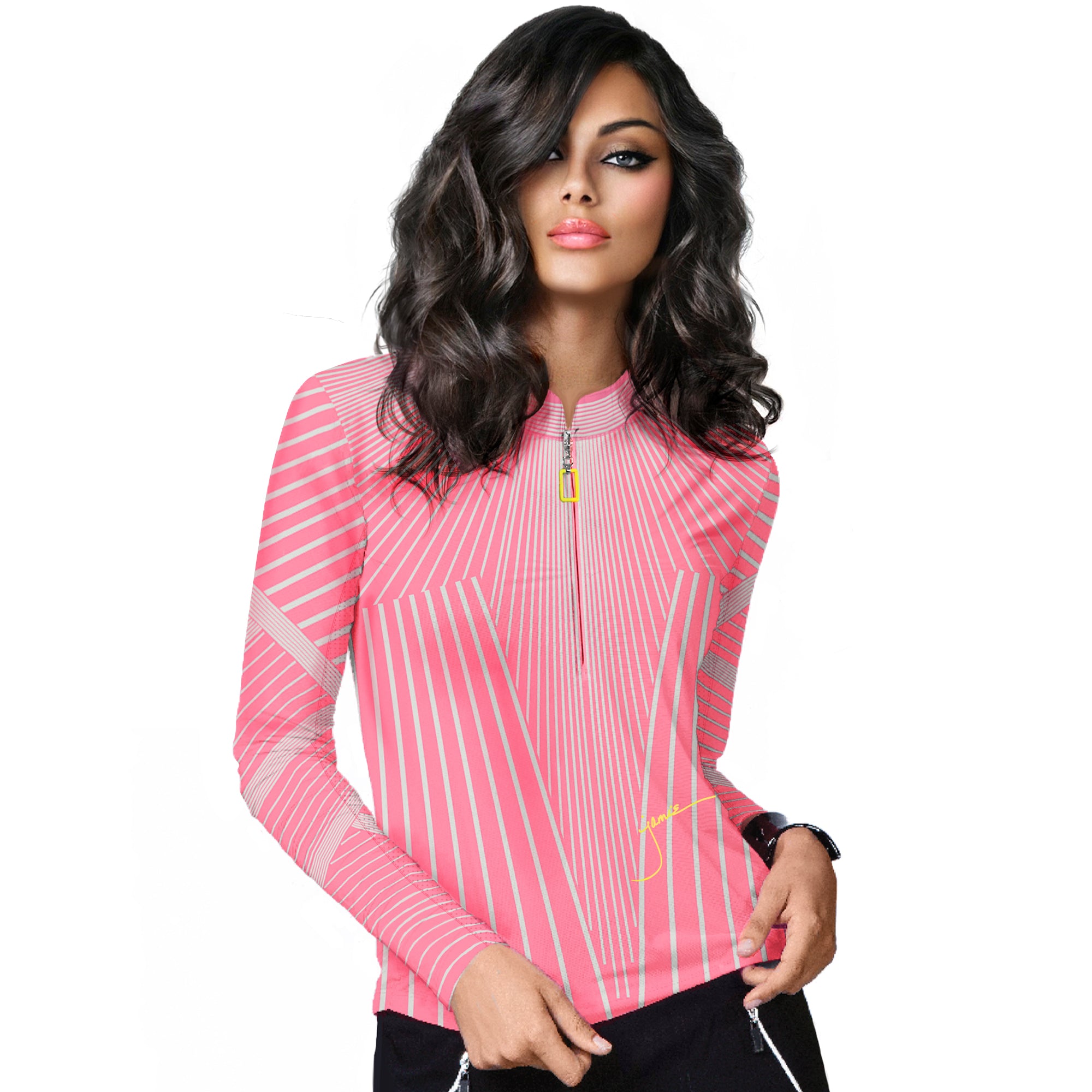 Jamie Sadock Basic Sunsense Long Sleeve Ultralight Sun Shirt-Flamingo Prismatic Print