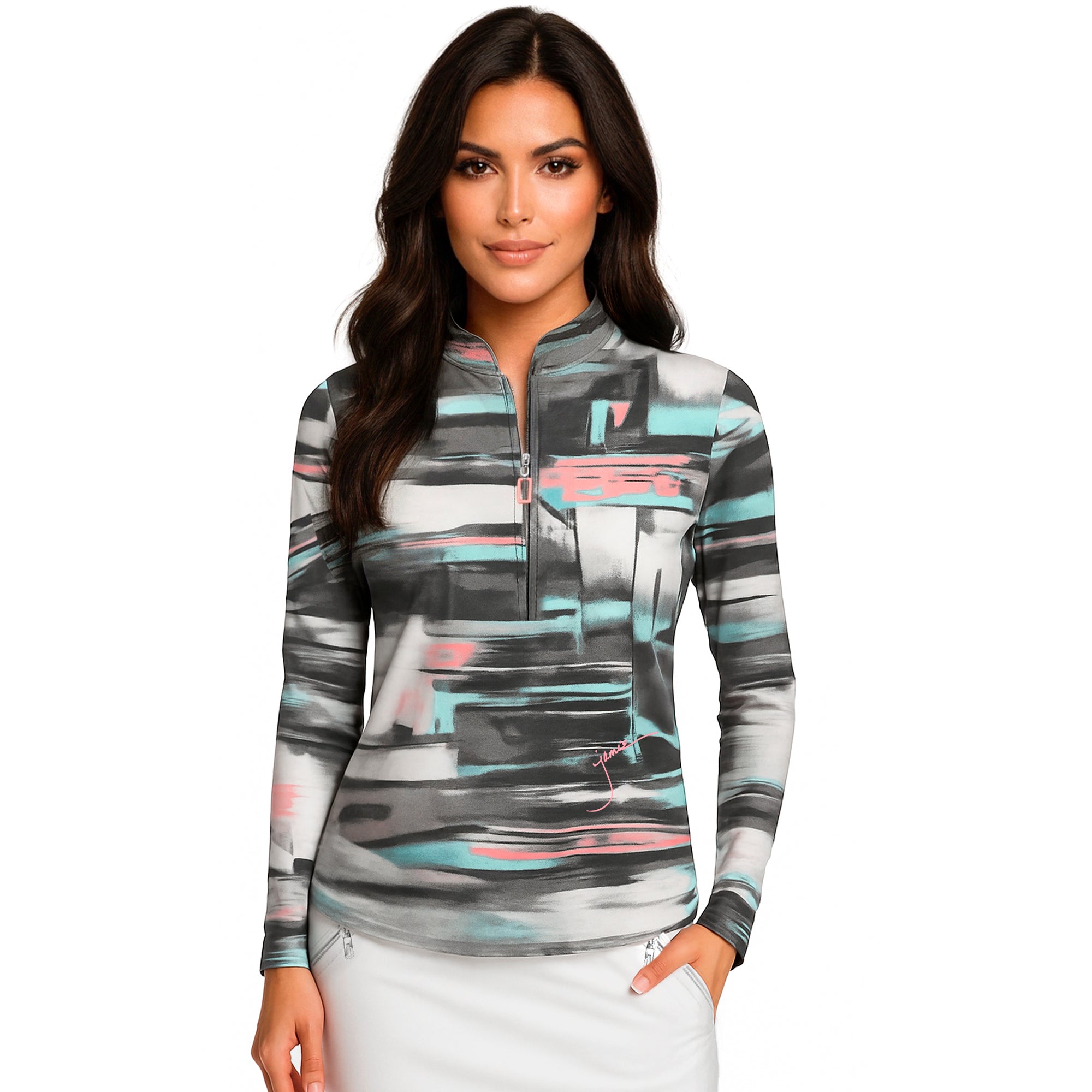 Jamie Sadock Basic Sunsense Long Sleeve Ultralight Sun Shirt-Spectrum Print