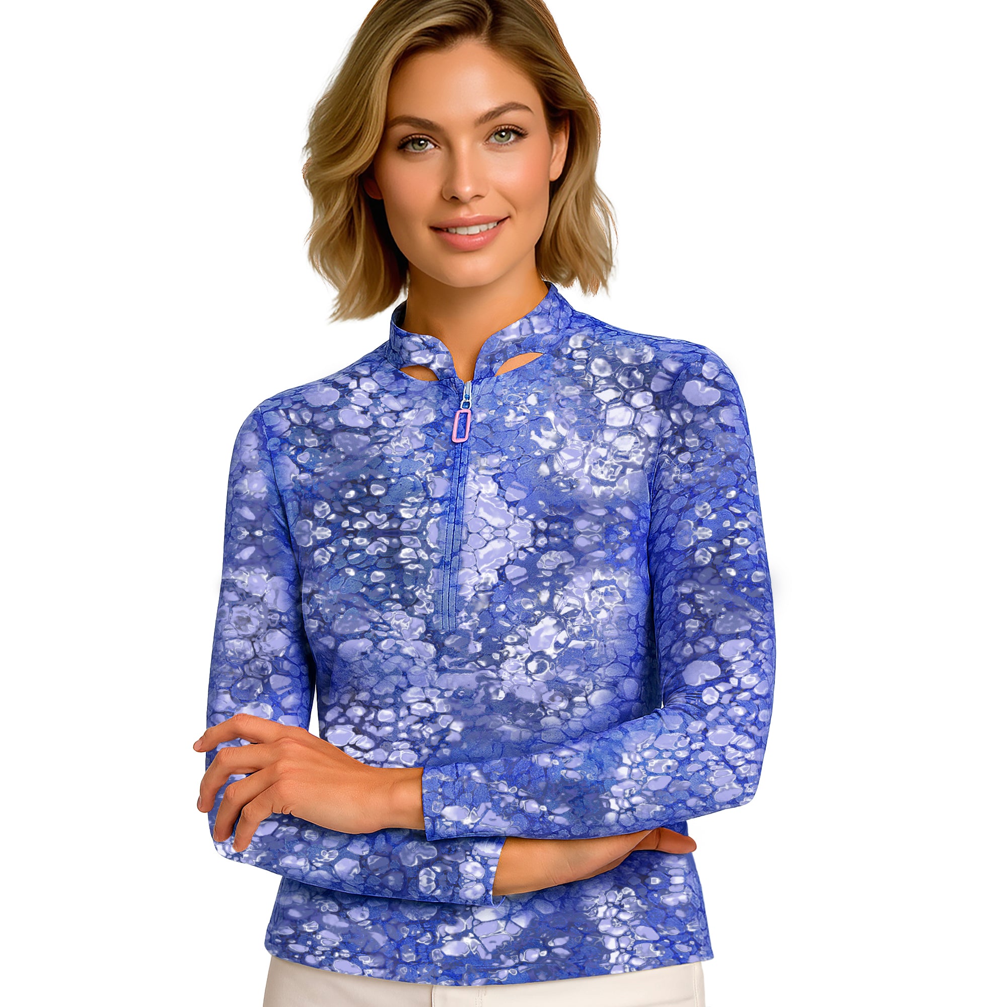 Jamie Sadock Basic Sunsense Long Sleeve Ultralight Sun Shirt-Purple Bu