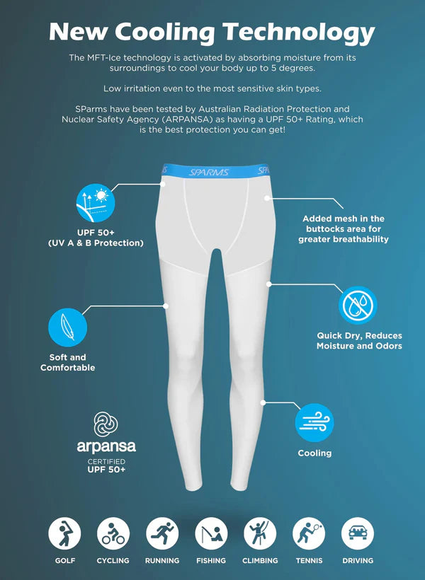 SParms Unisex Sun Protection Leggings-White