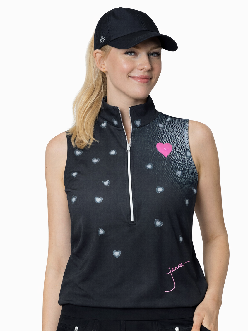 Jamie Sadock Cupid Collection: Happy Heart Print Sleeveless Shirt