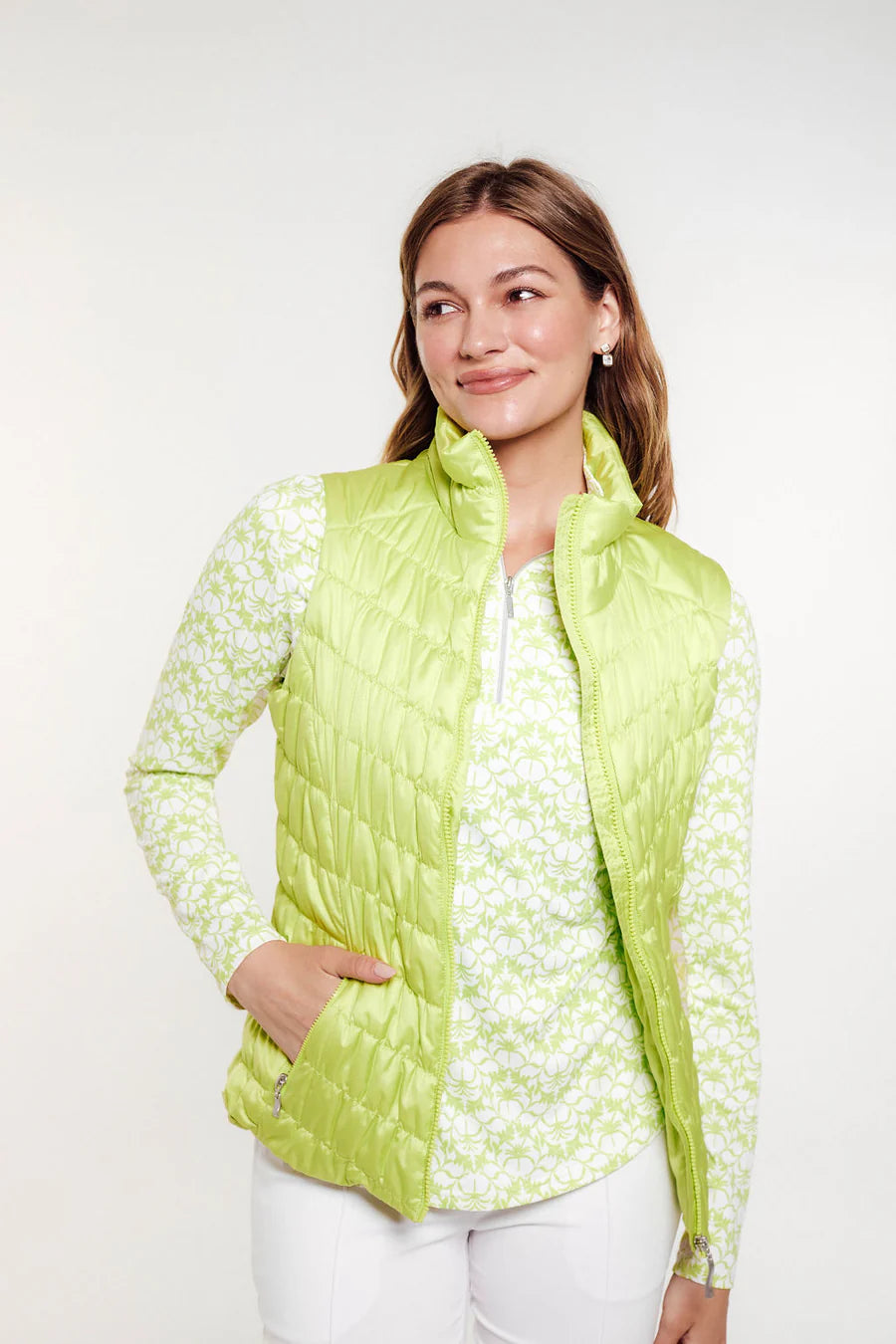 GG Blue-Venus Puff Vest-Pistachio