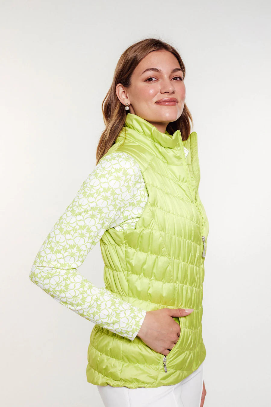 GG Blue-Venus Puff Vest-Pistachio