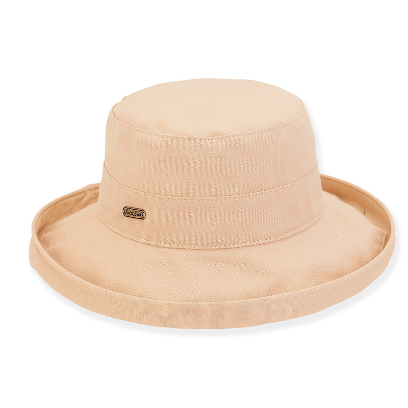 Sun N Sand Cotton Upturn Hat 2.5" Brim-White, Tan, Black