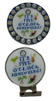 BOG Crystal Rimmed Ballmarker with matching Clip-15 Cute Designs