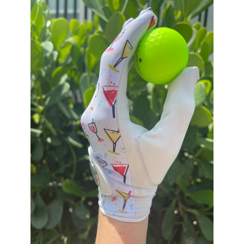 Golf Glove Printed Mesh and Leather palm with Matching Ballmarker-Party Time Print