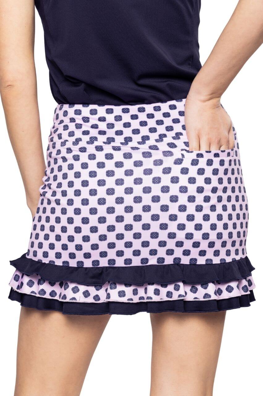 Golftini Pretty in Pink 16.5" Skort-Navy and Pink Print