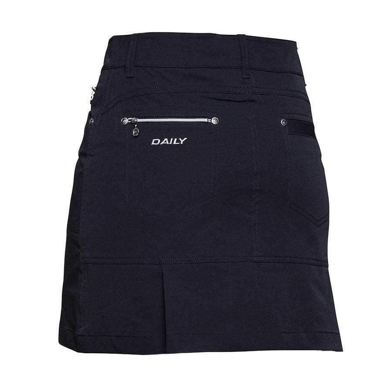 Daily Basic Women's Solid Miracle 18" Stretch Golf Skort-Black,Navy - The Ladies Pro Shop