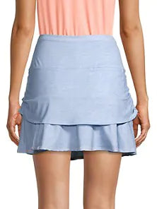 Lucky in Love 15.5" Chambray Ruched Skort