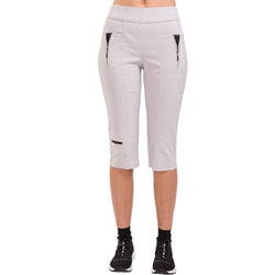 Jamie Sadock Skinnylicious Women's Pull On Stretch Pedal Pusher Pants- Mercury Grey