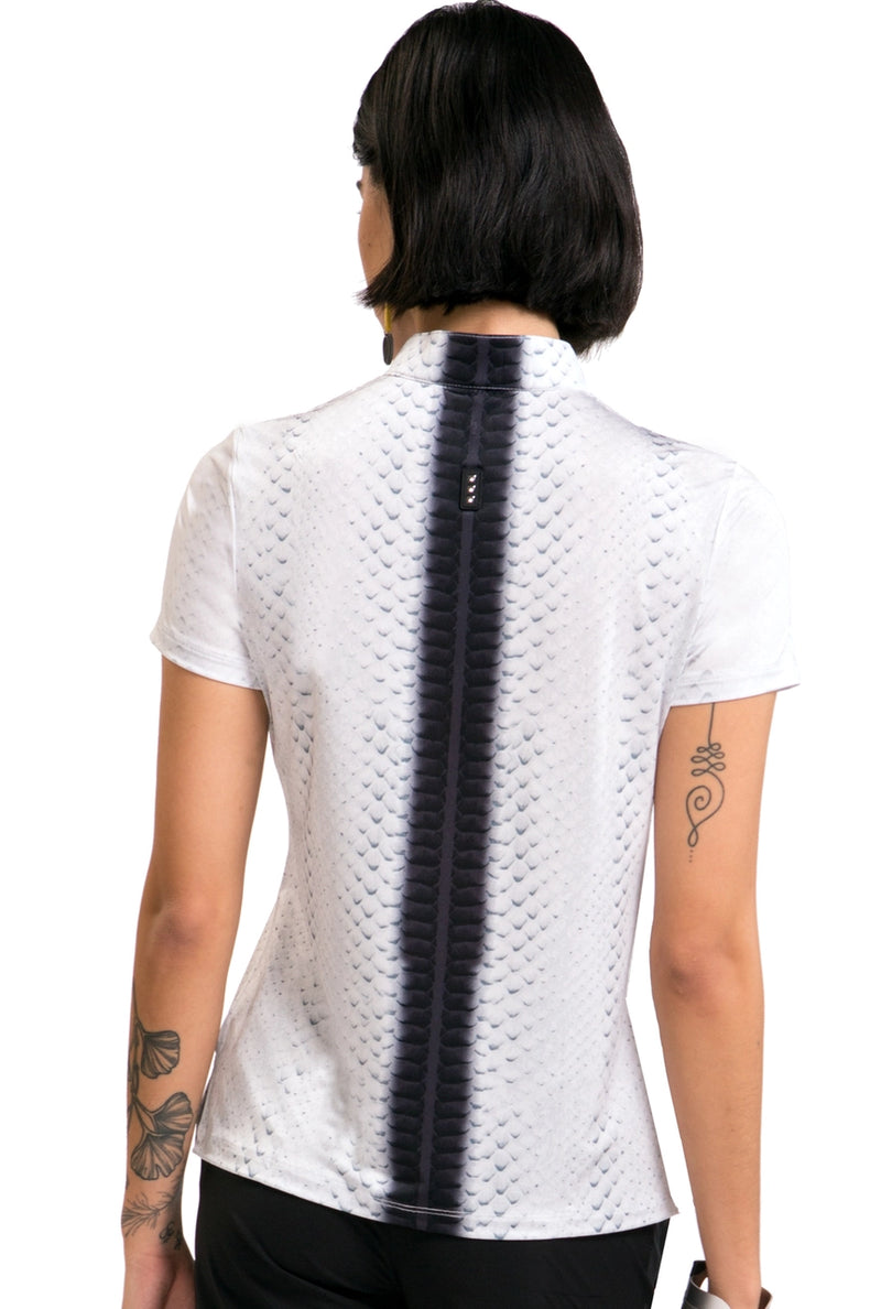 Jamie Sadock Razzmatazz Collection: Habu Snake Print Short Sleeve Shirt