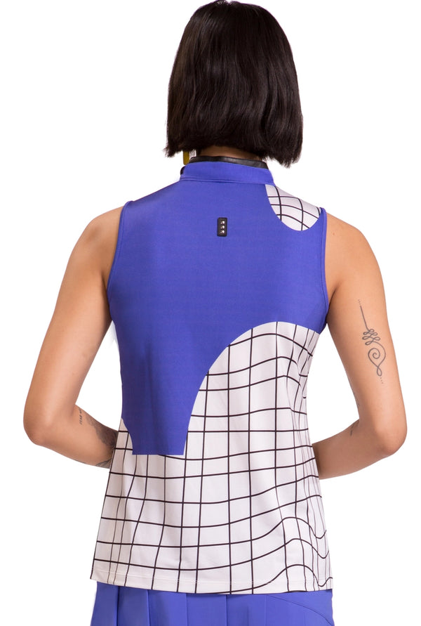 Jamie Sadock Razzmatazz Collection: Grid Sleeveless Shirt