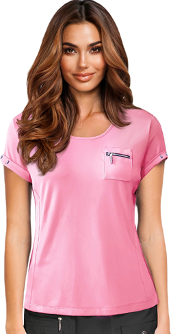 Jamie Sadock Cotton Candy Collection: Solid Scoop Neck Shirt