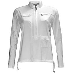 Jamie Sadock Basic Collection: White Cooltrex Pullover Half Zip