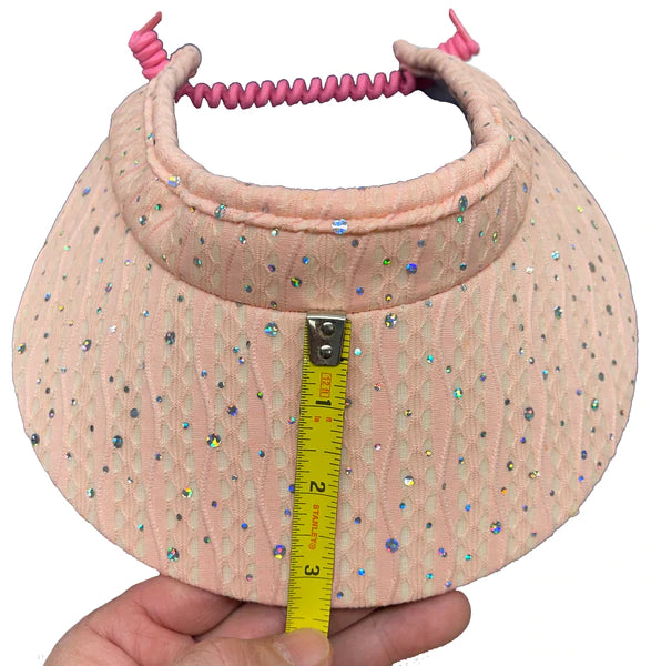 Cushees Sparkly Coil Back Mid Sized Brimmed Visor-Available in 4 Colors!