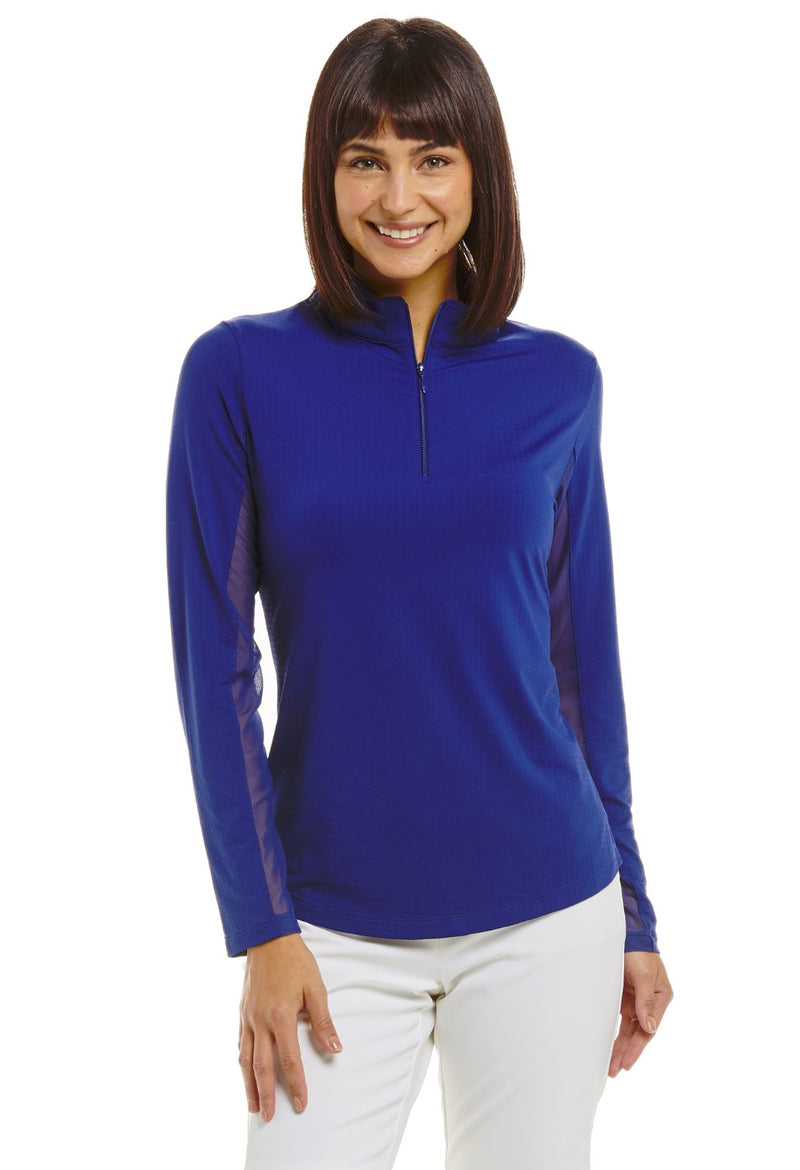 IBKUL Women's Long Sleeved Solid Mock Neck Golf Sun Protection Shirt- 15 Colors!
