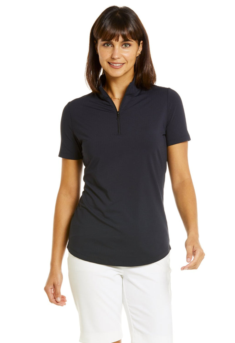 IBKUL Women's Short Sleeve Solid Golf Sun Protection Shirt - Assorted Colors BASIC