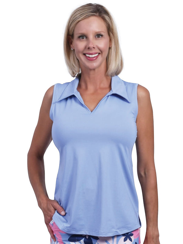Ana Clare "Clare" Sleeveless Solid Shirt-2 Colors (Periwinkle and Hot Pink)