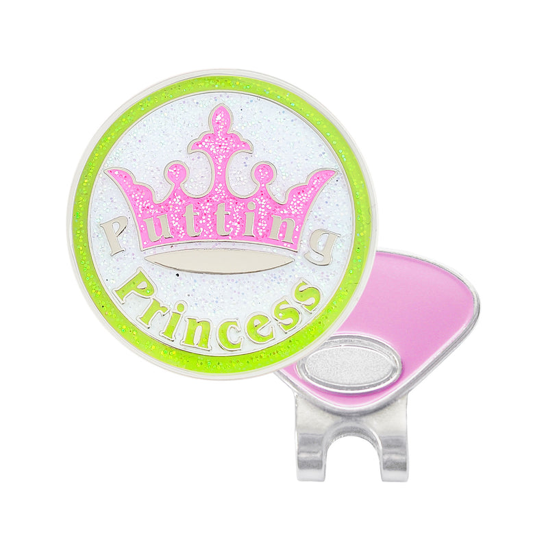 Navika Sparkly Ballmarker and Clip Set-Pink Putting Princess