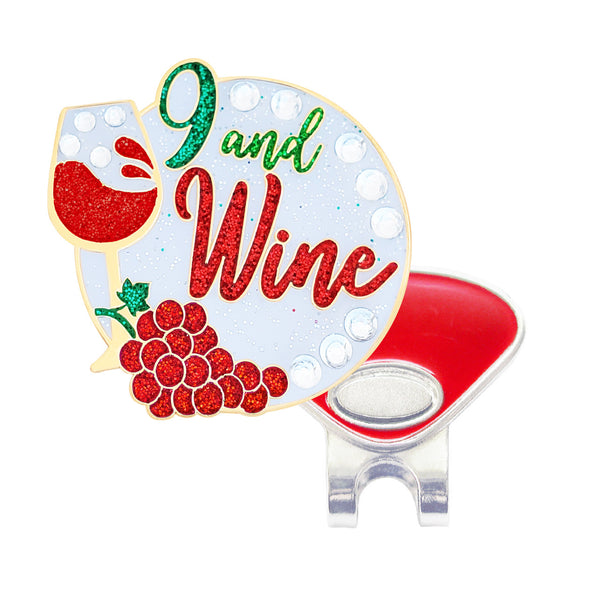 Navika "9 and Wine" Red Ball Marker and Clip Set