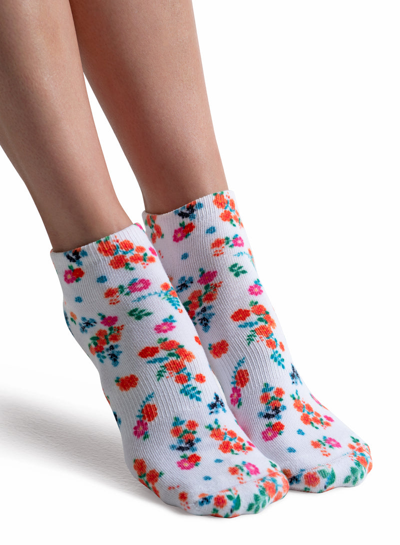 Lucky in Love Socks- Pom pom and Floral- 2 Pack