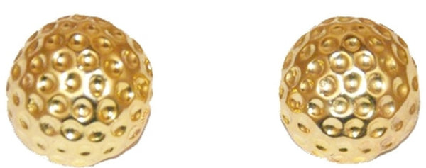 Navika Gold Golf Ball Clip-On Earrings