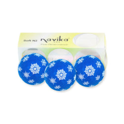 Navika Assorted Snowflakes Printed Blue Golf Balls-3 pack