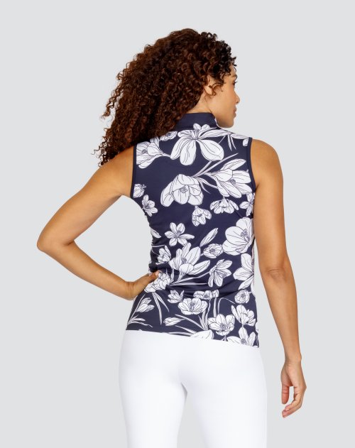 Tail Activewear Fannie Print Sleeveless Shirt- Crocus Bloom