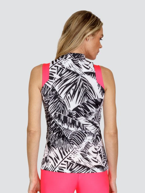 Tail Activewear Pink Rendezvous Palm Print Sleeveless Shirt