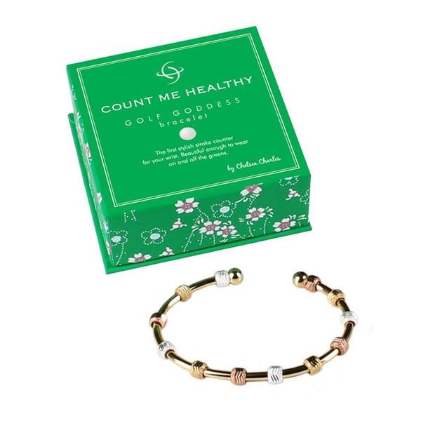Chelsea Charles Golf Goddess Golf Ball Bracelet and Score Counter-Tri Color Patterned Beads