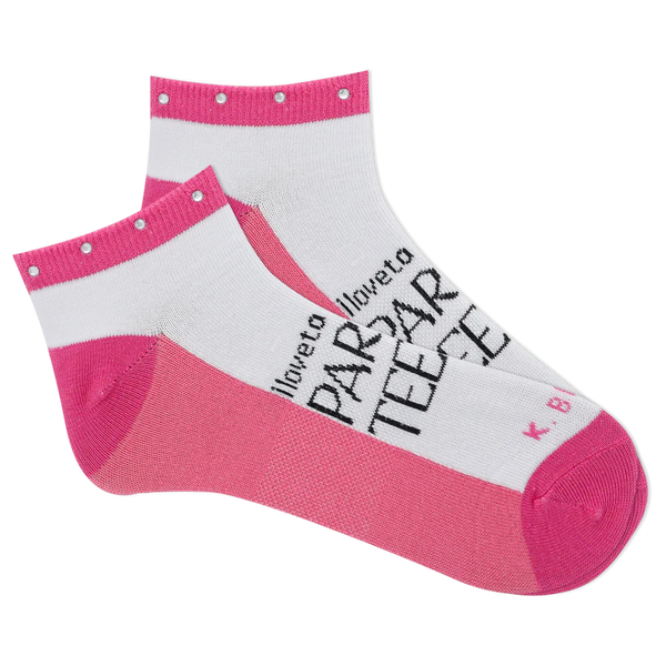 KBell Women I Love to Par-Tee Low Cut Rhinestone Trimmed Sock