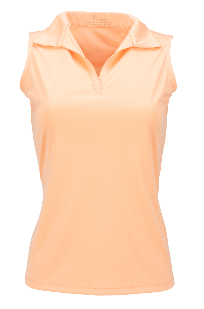 Nancy Lopez PLUS Legacy Solid Sleeveless Shirt-Sherbert