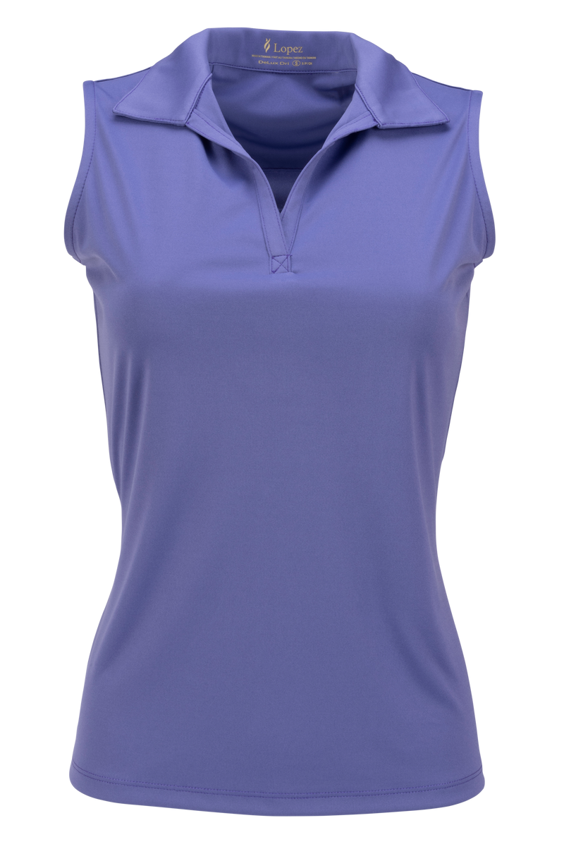 Nancy Lopez PLUS Legacy Solid Sleeveless Shirt-Corsica Blue