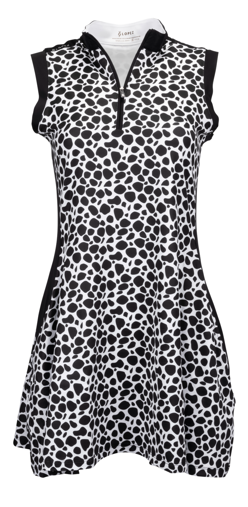 Nancy Lopez Plus Lux Sleeveless Dress-Black/White