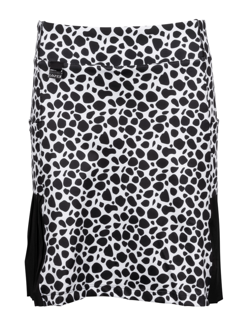 NANCY LOPEZ Flirty Lux Print Knit Pull On SKORT -Black/White Print