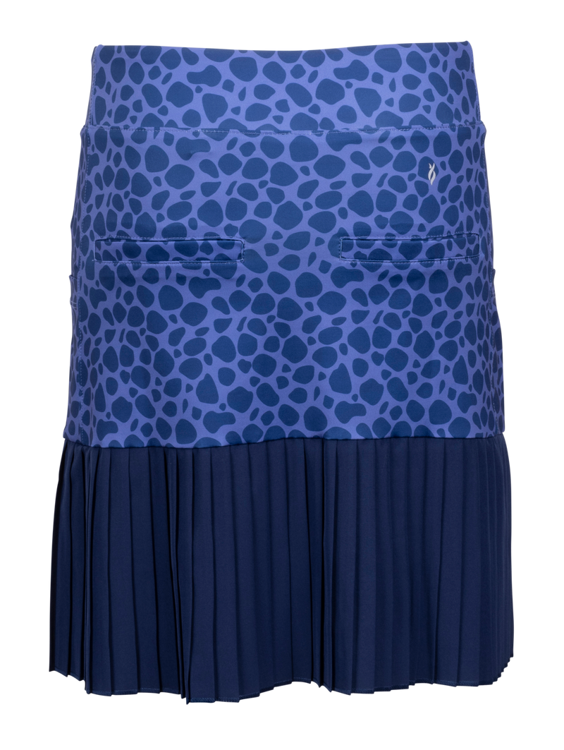 NANCY LOPEZ Flirty Lux Print Knit Pull On SKORT -Corsica Blue Print