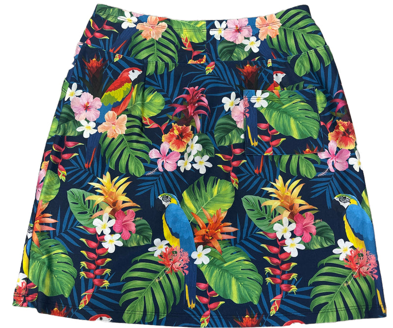 Bskinz Women's Knit Printed Stretch 18" Pull-On Skort- Toucan
