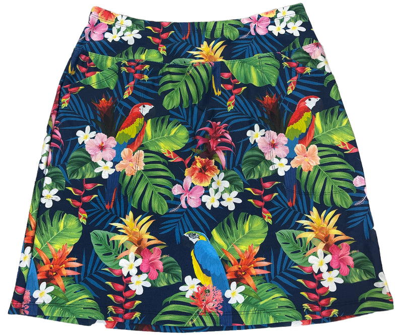 Bskinz Women's Knit Printed Stretch 18" Pull-On Skort- Toucan