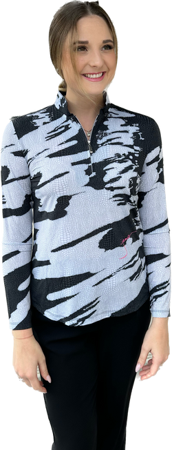 Jamie Sadock Basic Sunsense Long Sleeve Ultralight Sun Shirt- Snakeskin Print