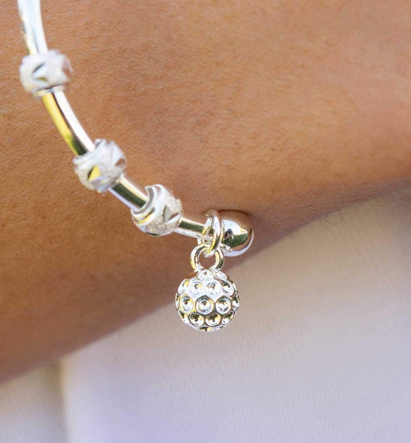 Chelsea Charles Golf Goddess Golf Ball Bracelet and Score Counter-Silver with Golf Ball Charm